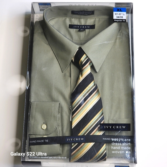 Ivy Crew New Men's Traditional Fit Handmade Woven Tie Dress Shirt 17 35/35 - Picture 2 of 7